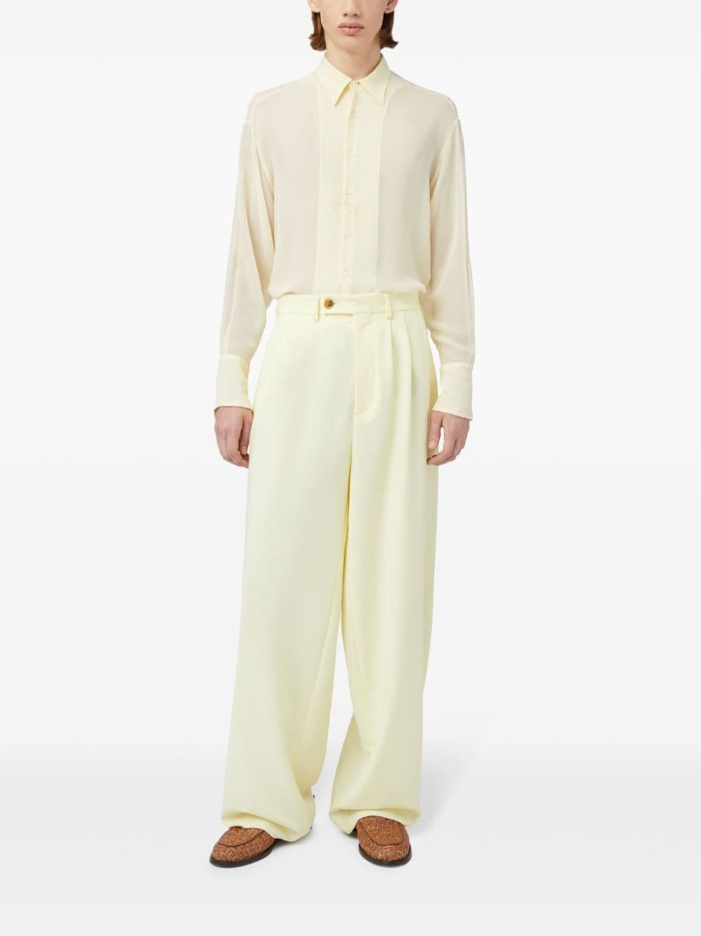 high-waist wide-leg trousers - 3
