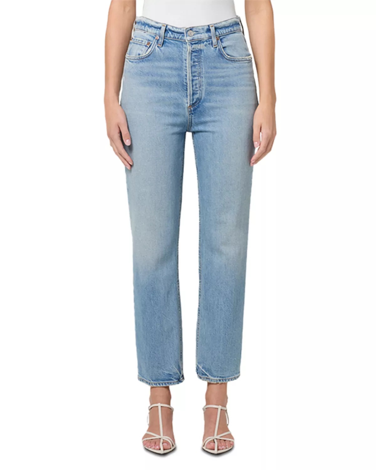 90's High Rise Straight Leg Jeans in Ripple - 8