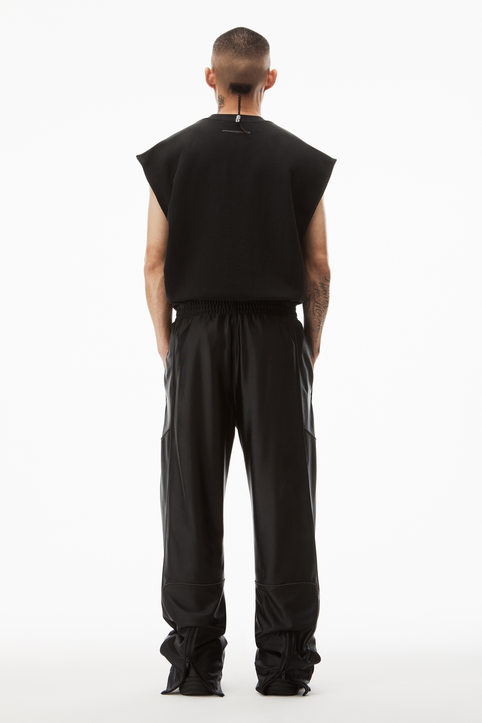 TRACK PANTS IN SATIN FAILLE JERSEY - 5