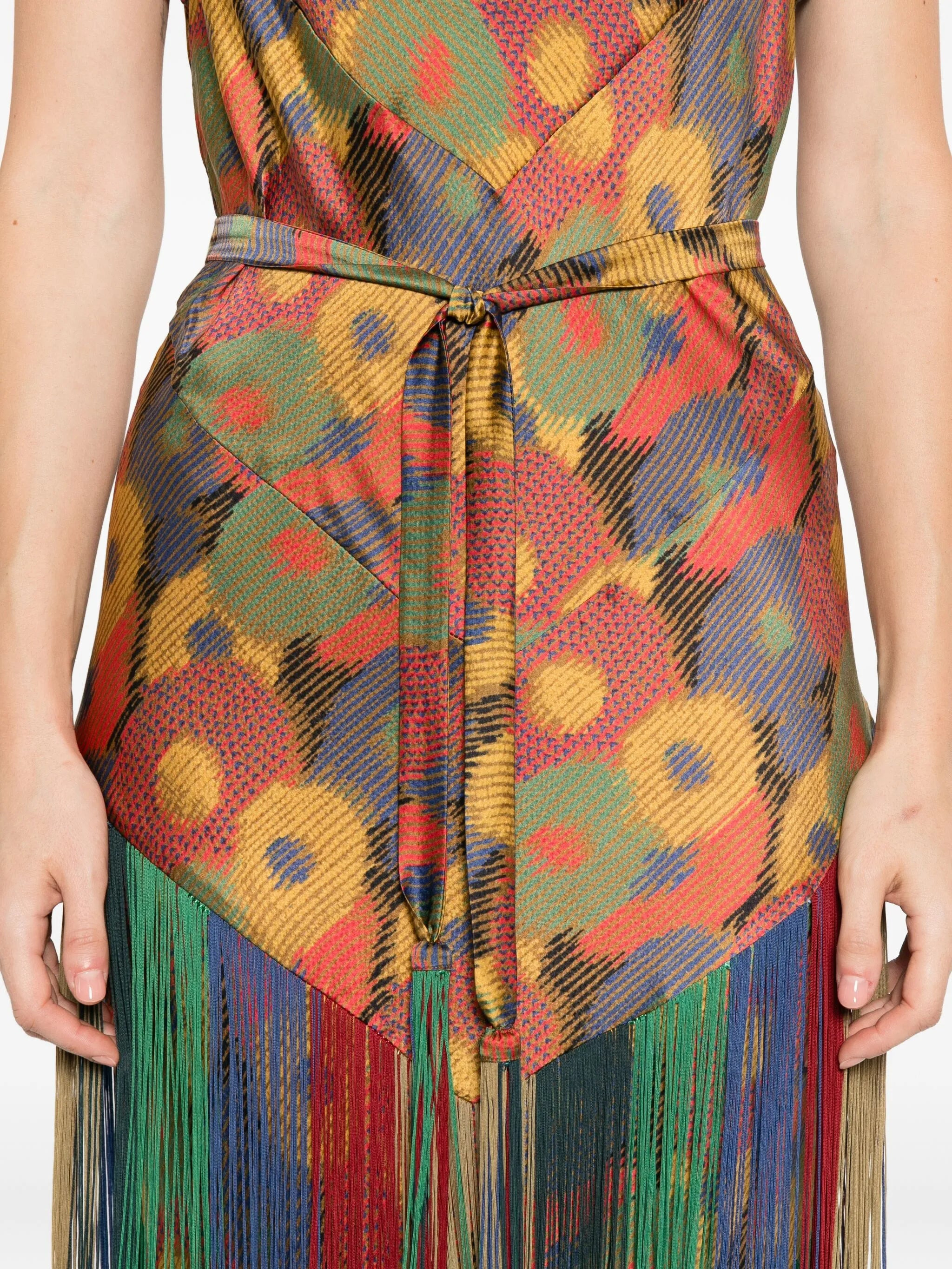 floral-print fringe dress - 5