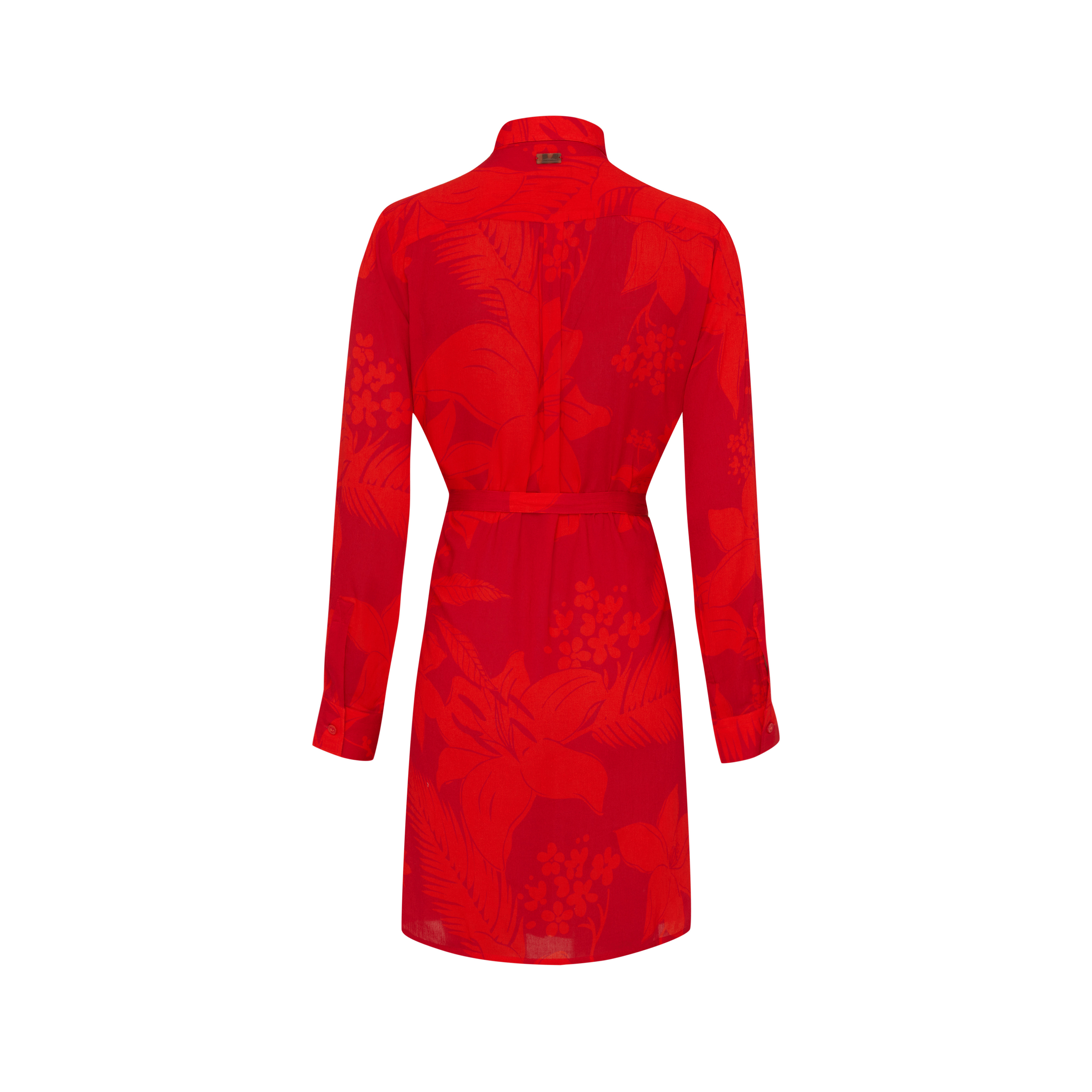 Women Viscose Shirt Dress Flower Power - 2