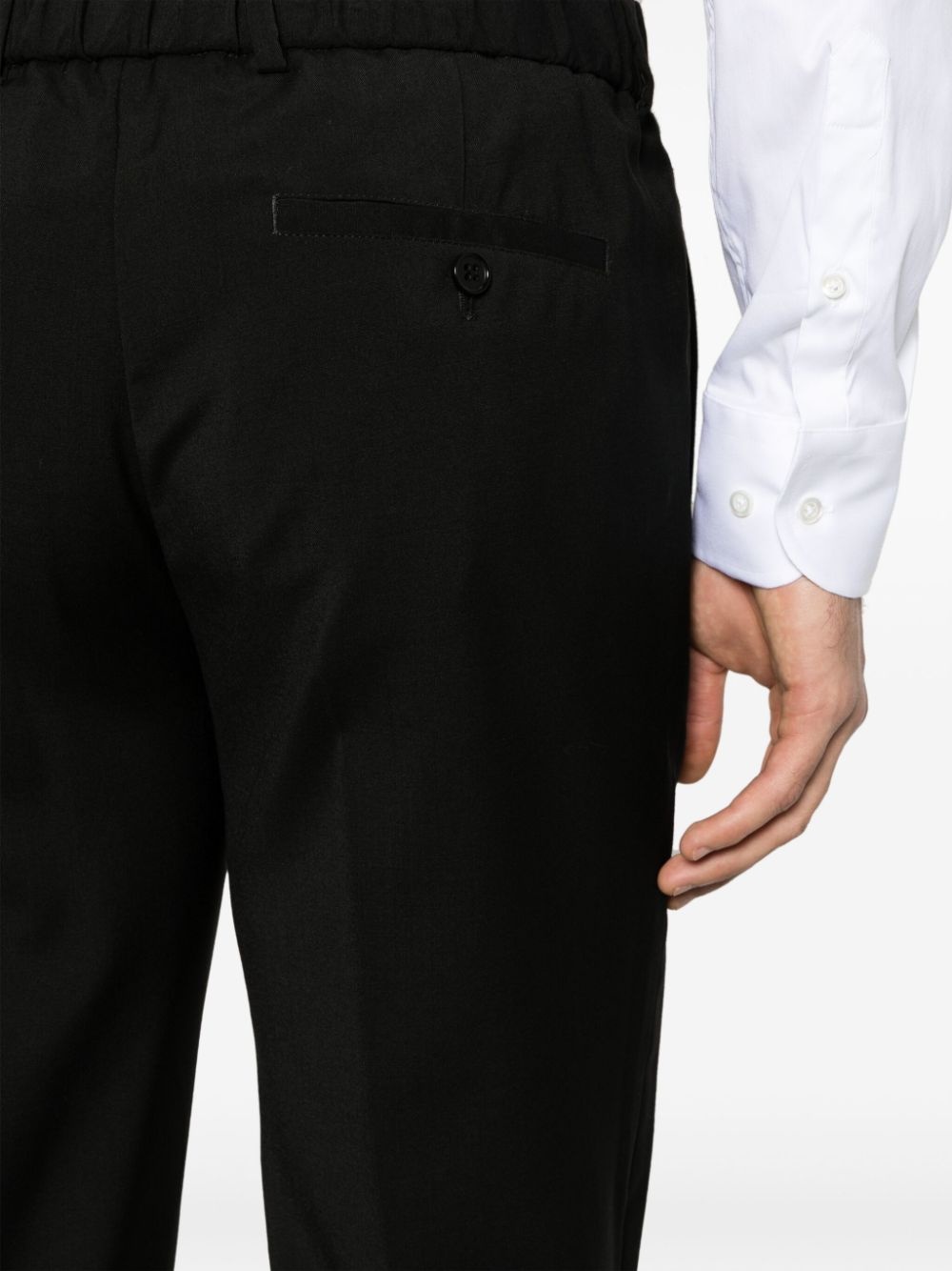 virgin-wool mid-rise tapered trousers - 5