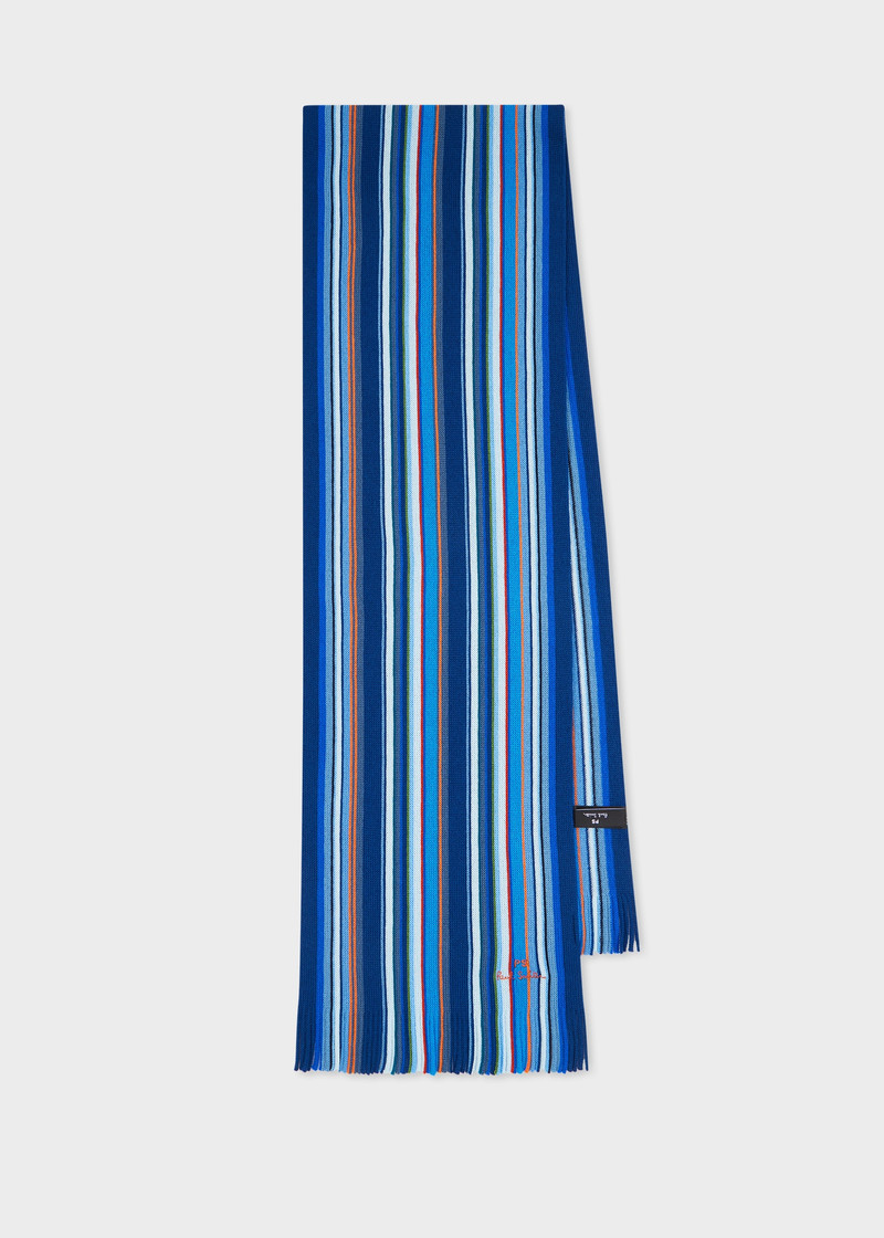 Blue Multicolour Stripe Scarf 1