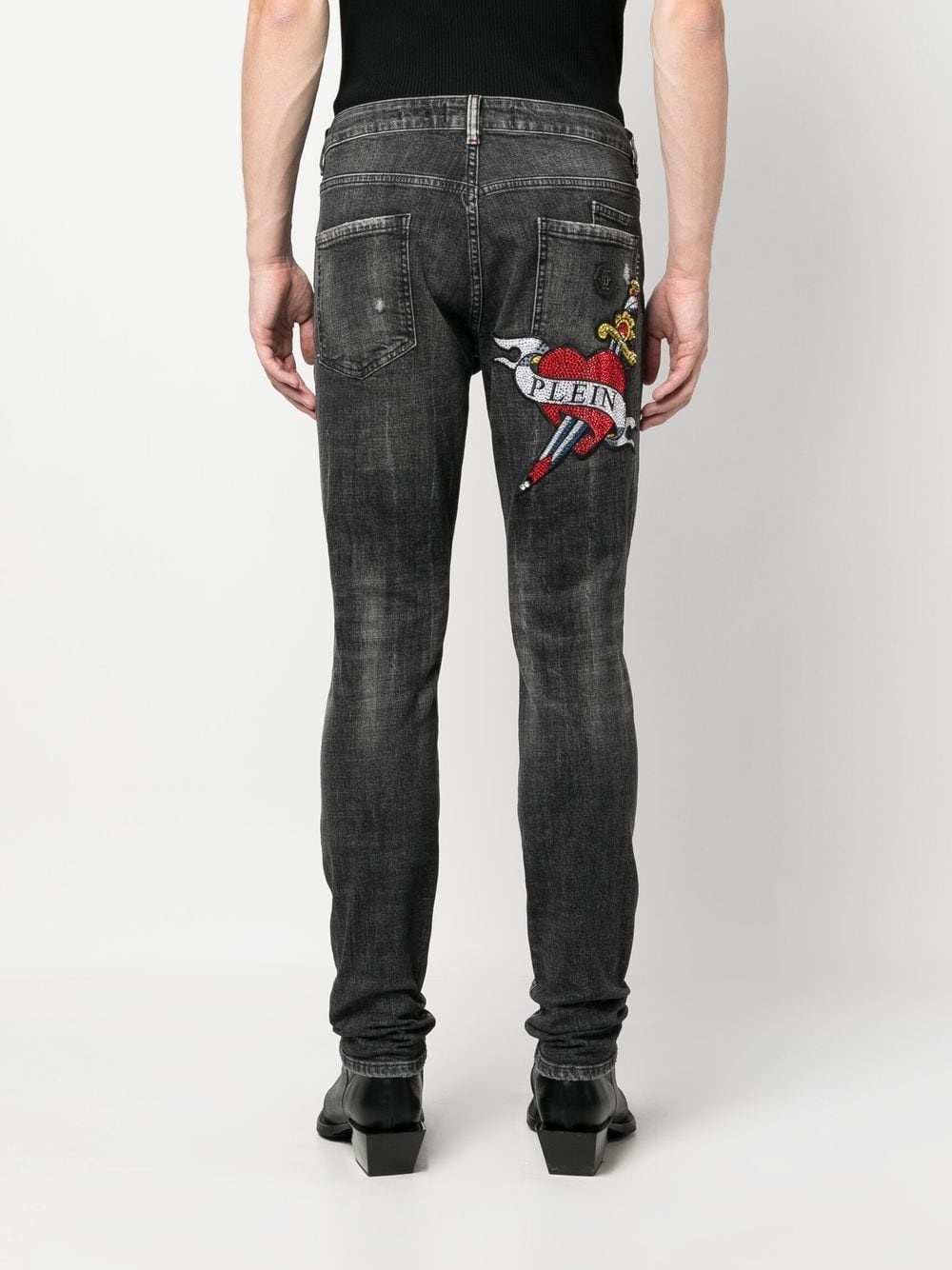 straight-leg ripped jeans - 4