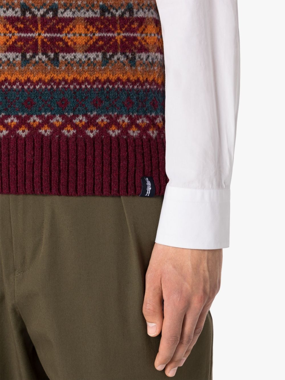 BURN TANK BORDEAUX MIX WOOL FAIR ISLE VEST - 6