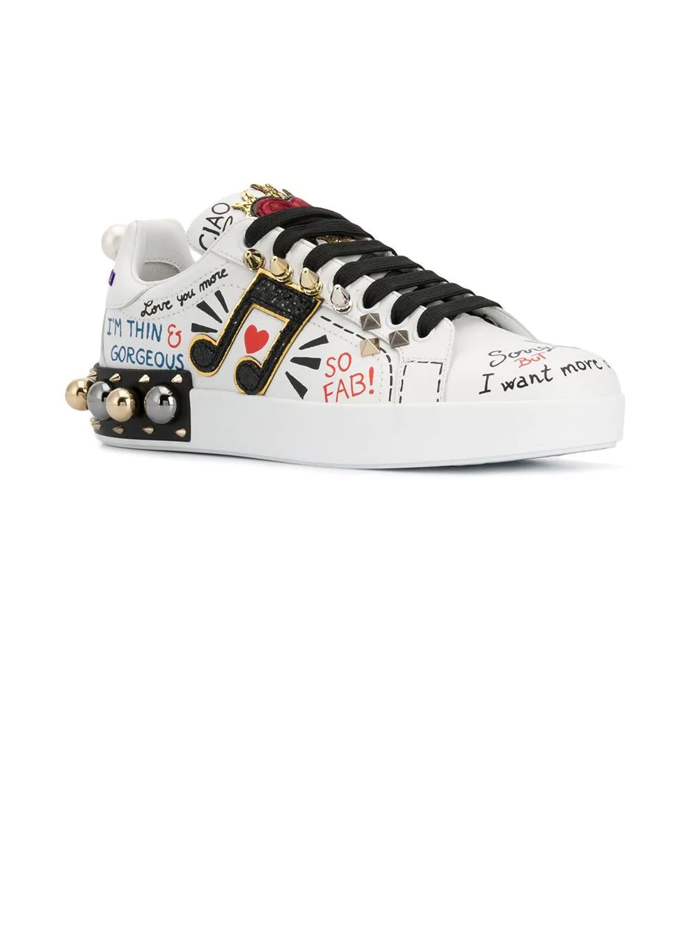 Portofino appliqué sneakers - 3