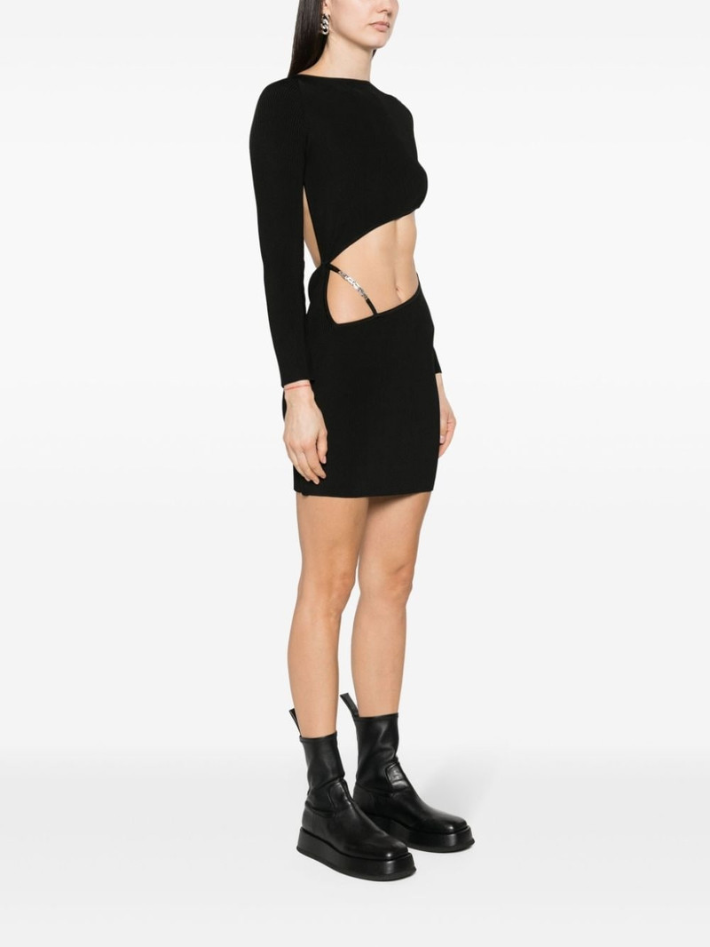 asymmetric fine-ribbed minidress 3