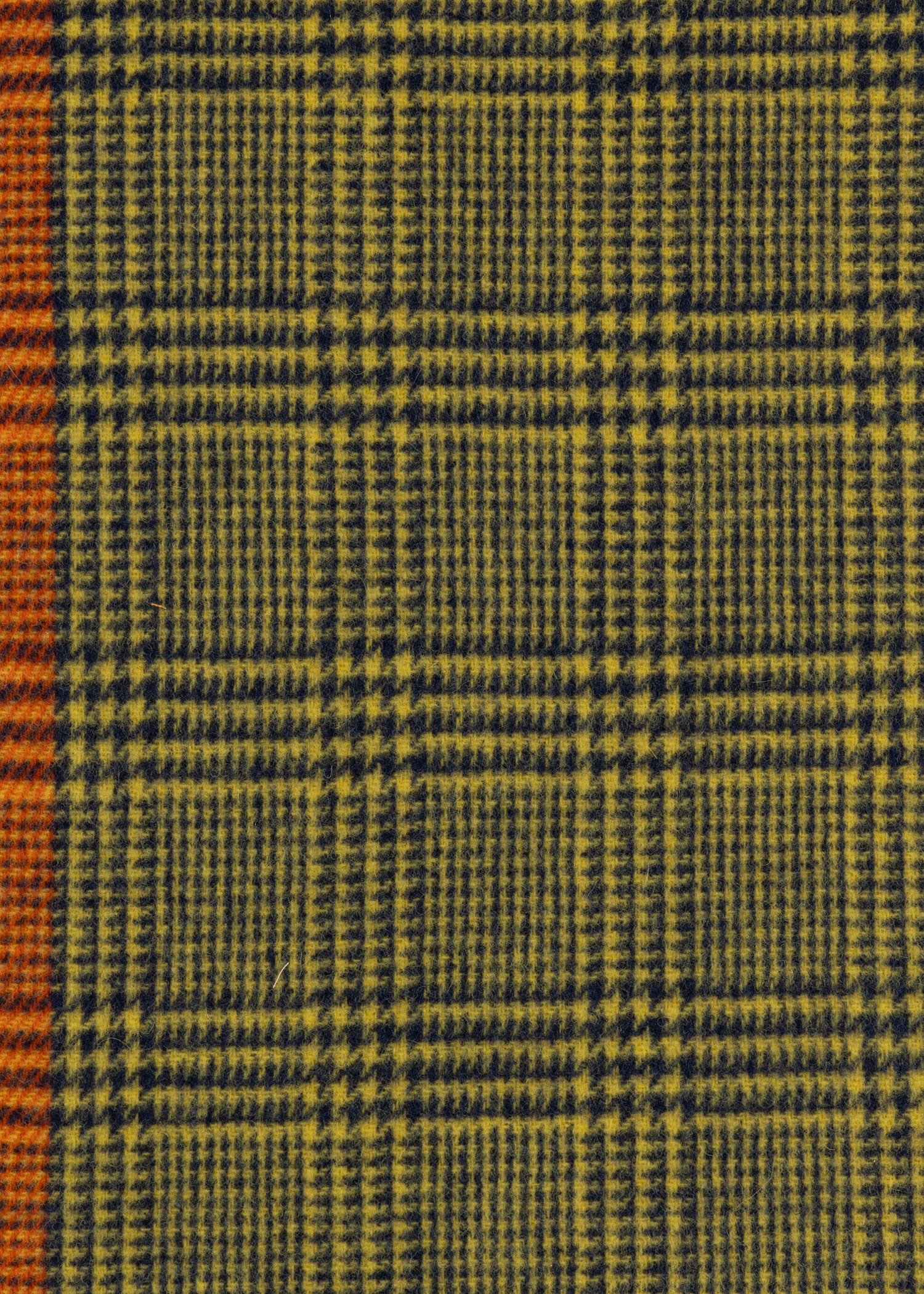 Yellow 'Prince of Wales Check' Wool Scarf - 3