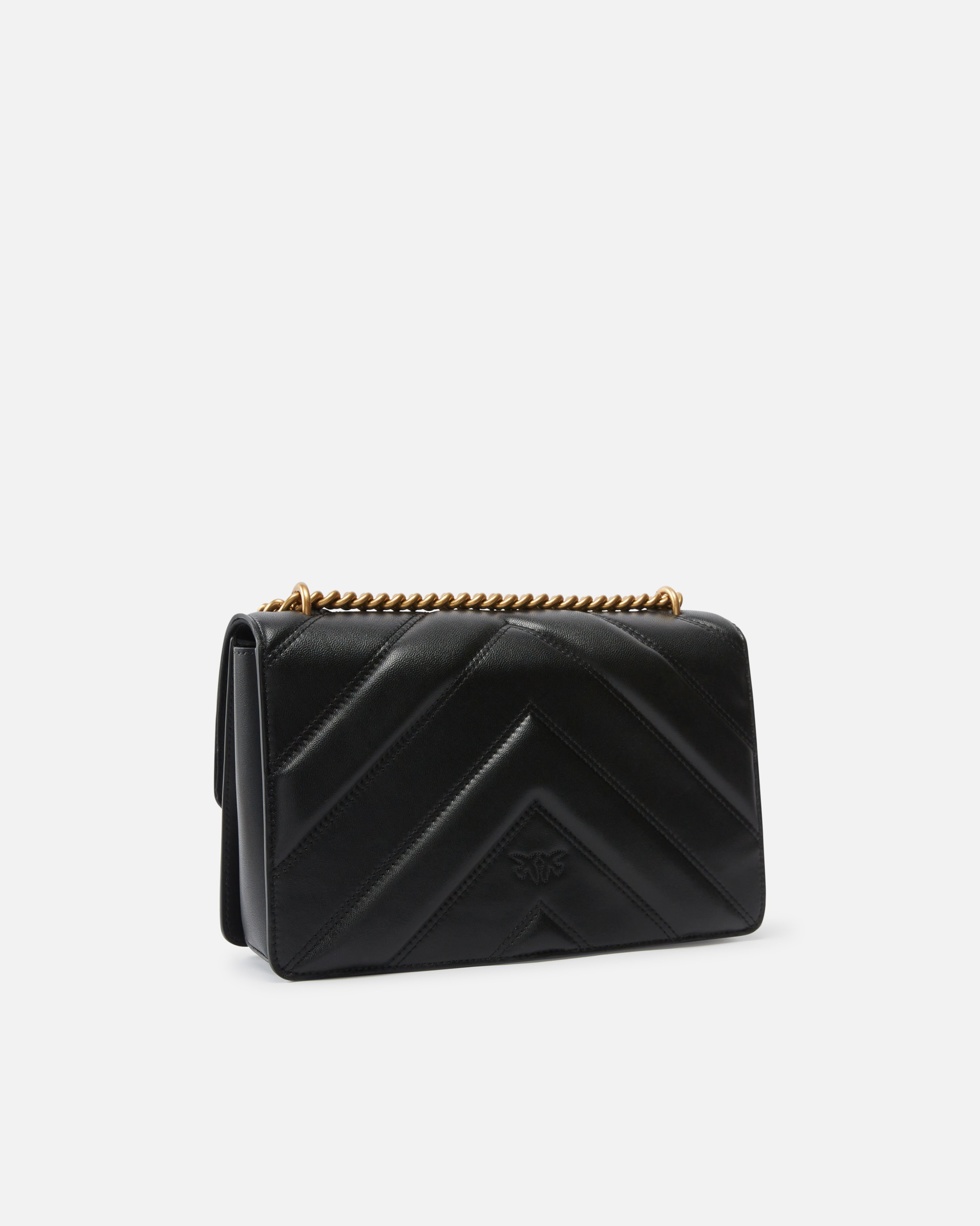 LOVE BAG QUILTED SHOULDER BAG WITH V-DESIGN AND LOGO - 2