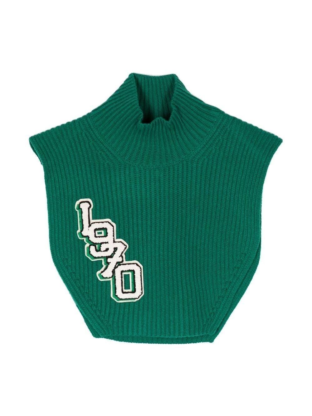 patch-detail knit collar - 1