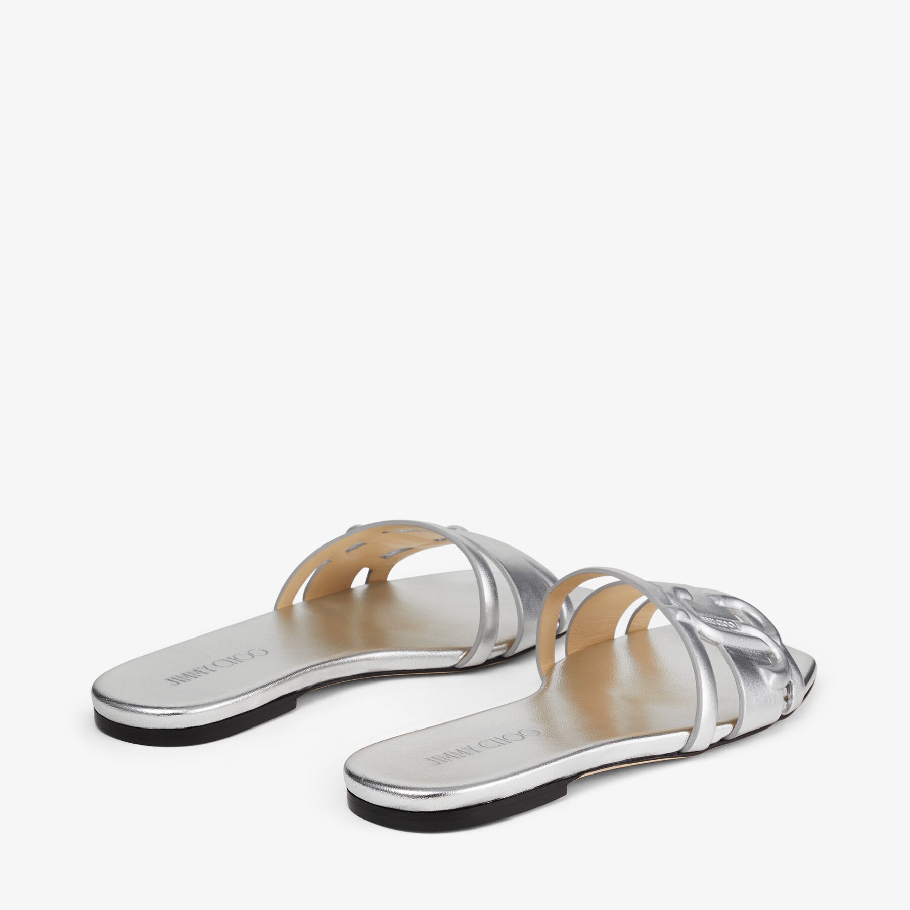 Laran Flat
Silver Metallic Nappa Leather Flats with JC Monogram - 3