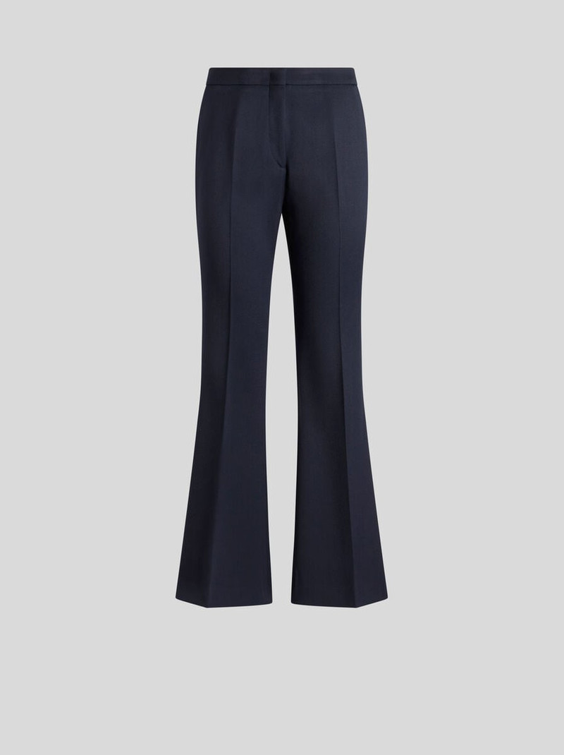 FLARED STRETCH GABARDINE TROUSERS - 1