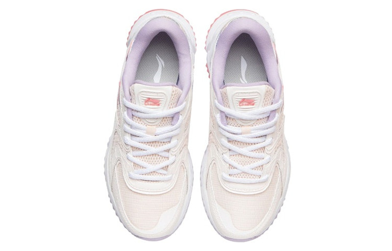 Li-Ning (WMNS) Li-Ning Casual Running Shoes 'White Pink Blue' ARLR014-3 outlook