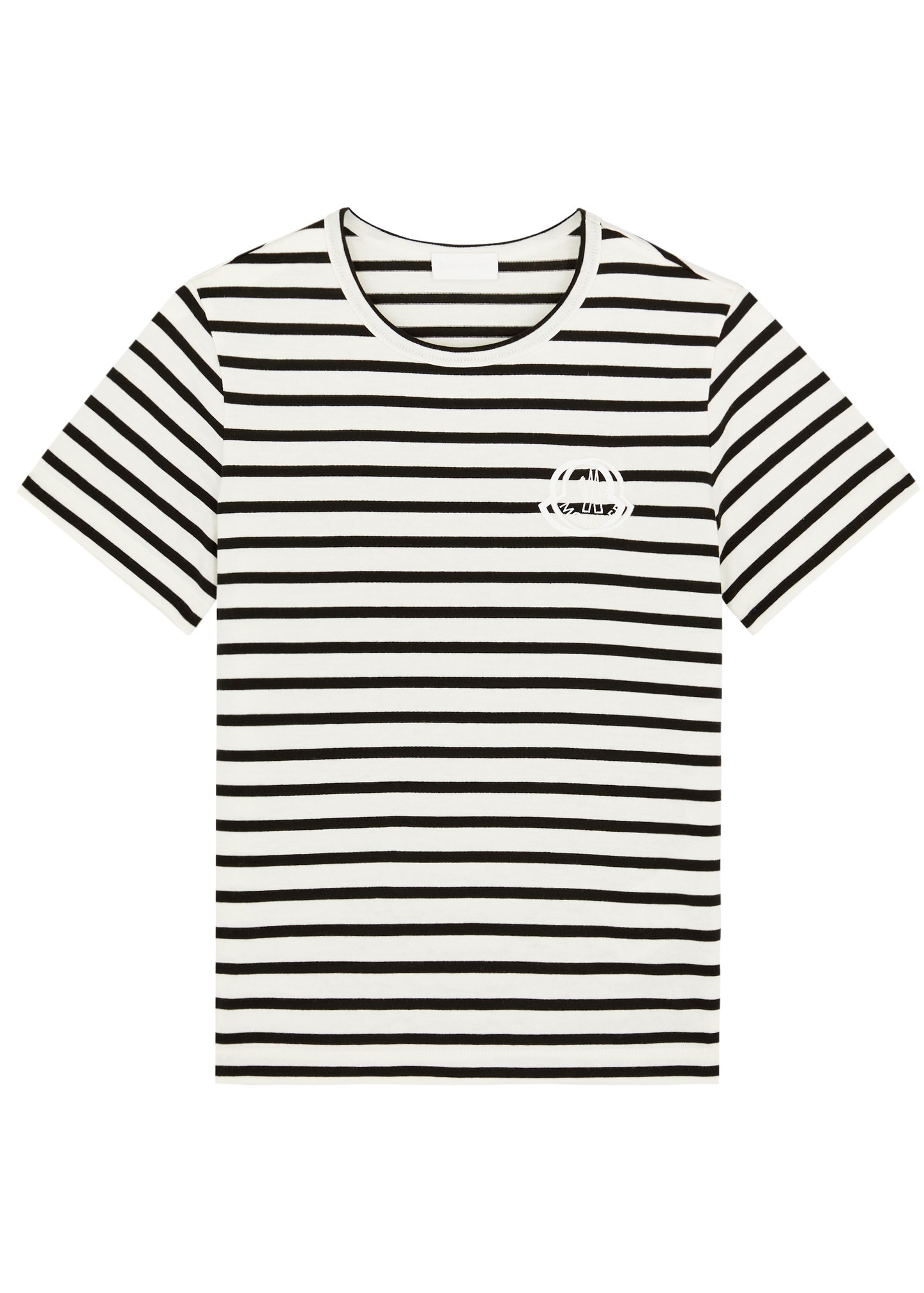 Striped logo-embroidered cotton T-shirt - 1