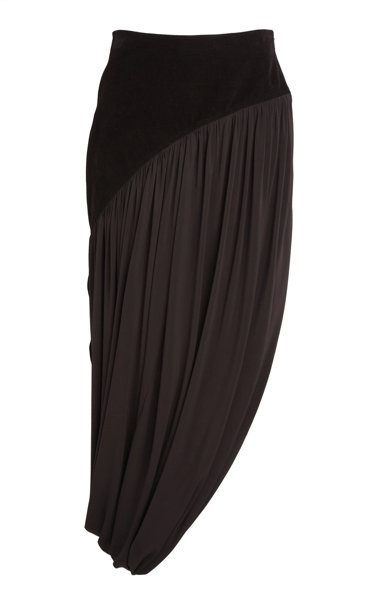 Asymmetric Cotton-Blend Midi Skirt brown - 1