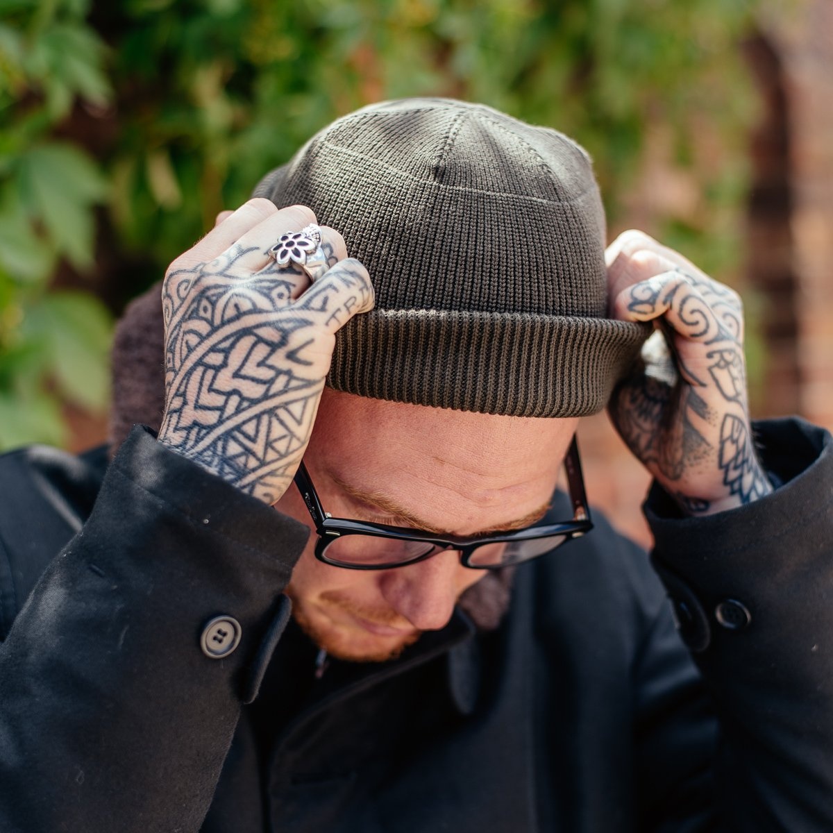 IHG-081-OLV 100% Cotton Ribbed Beanie - Olive - 4