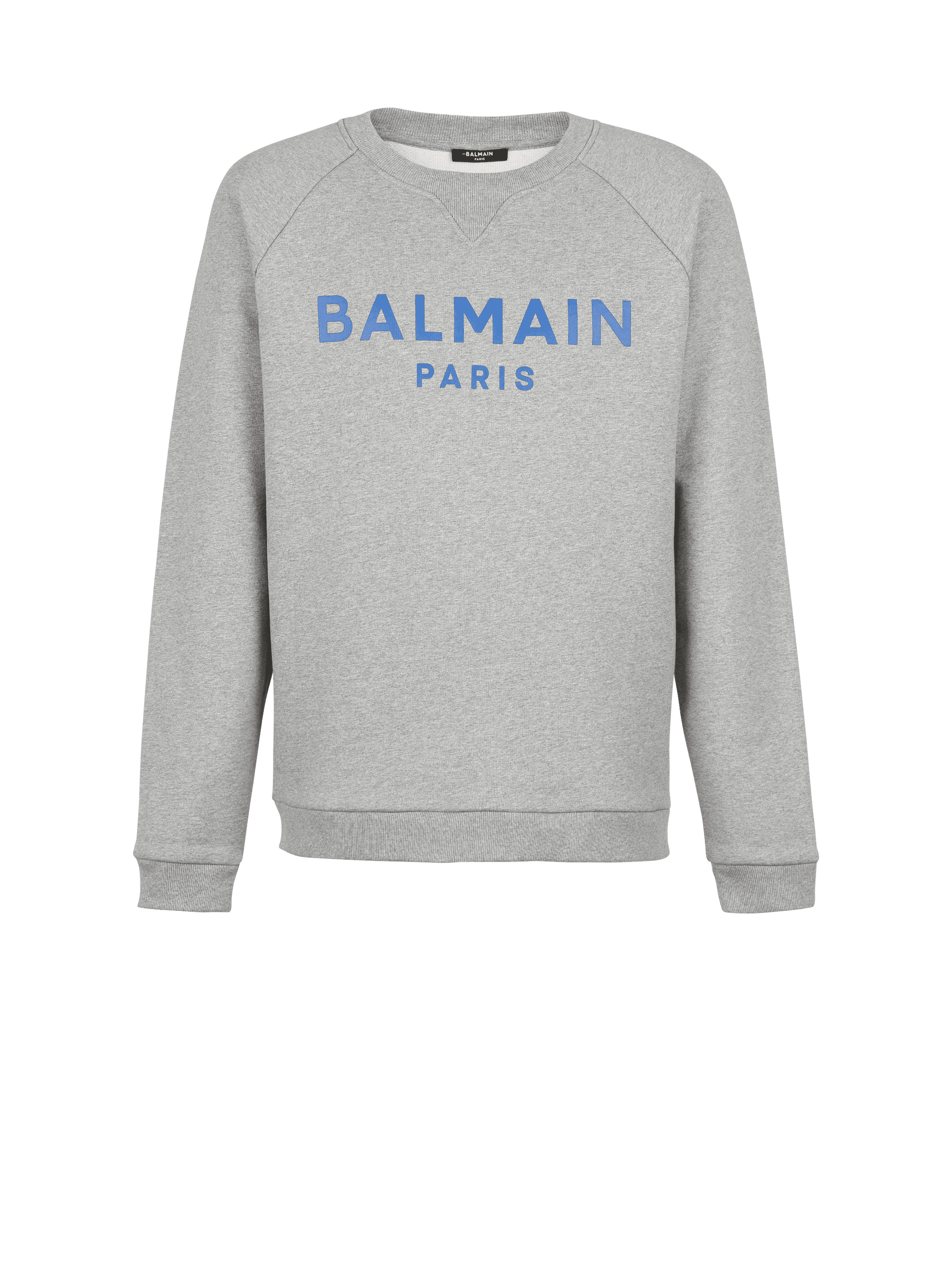 Cotton sweatshirt with Balmain Paris logo print - 1