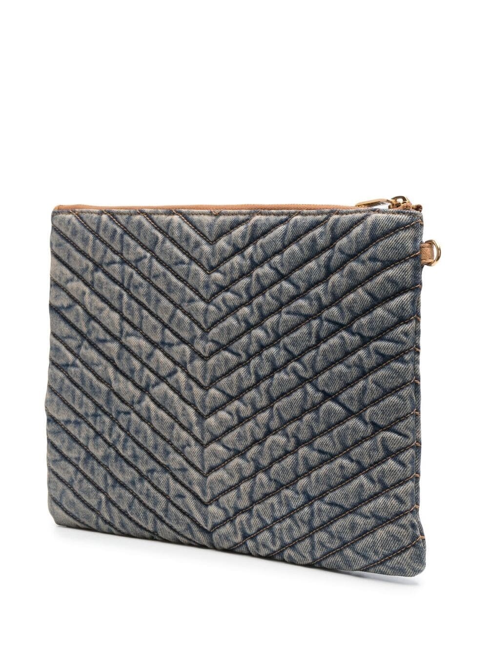 Monogram quilted denim tablet pouch - 3