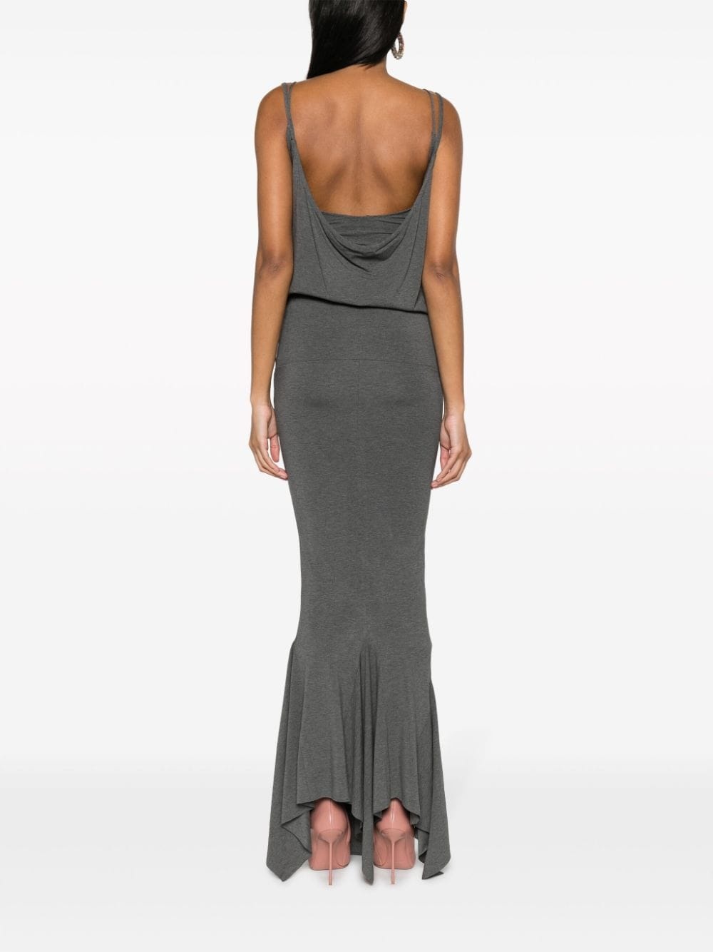 draped mélange dress - 4
