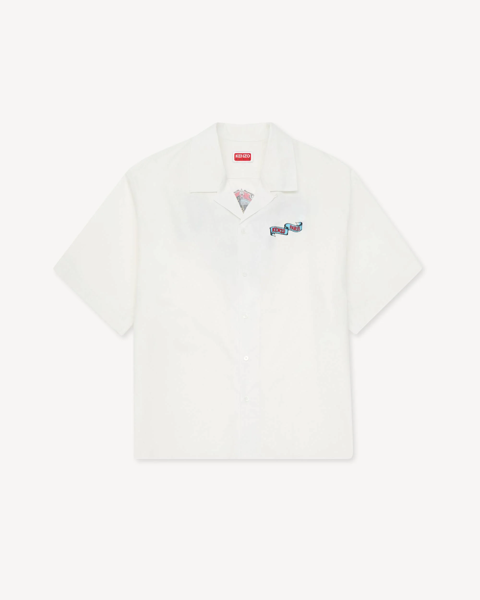 'KENZO Jumping Tiger' haiwaiian short sleeve shirt in cotton poplin - 1