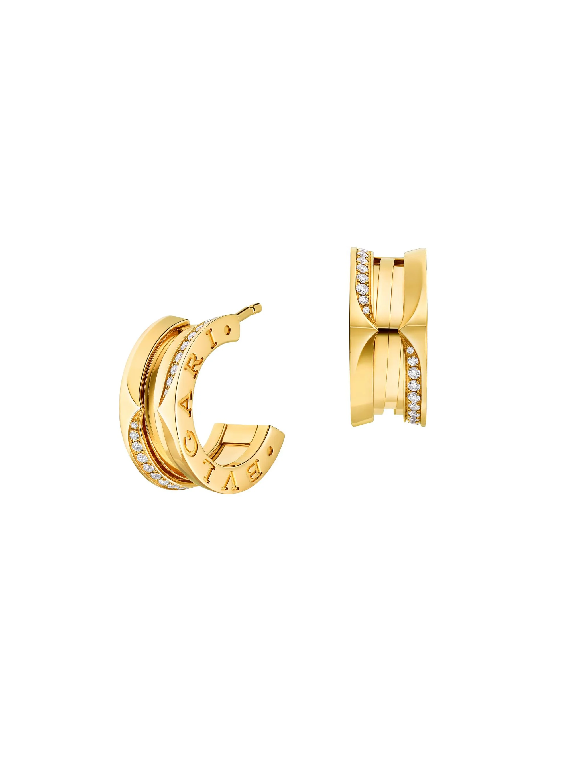 Women's B01 18K Rose Gold & 0.22 TCW Diamond Pavé Hoop Earrings - Yellow Gold - 1
