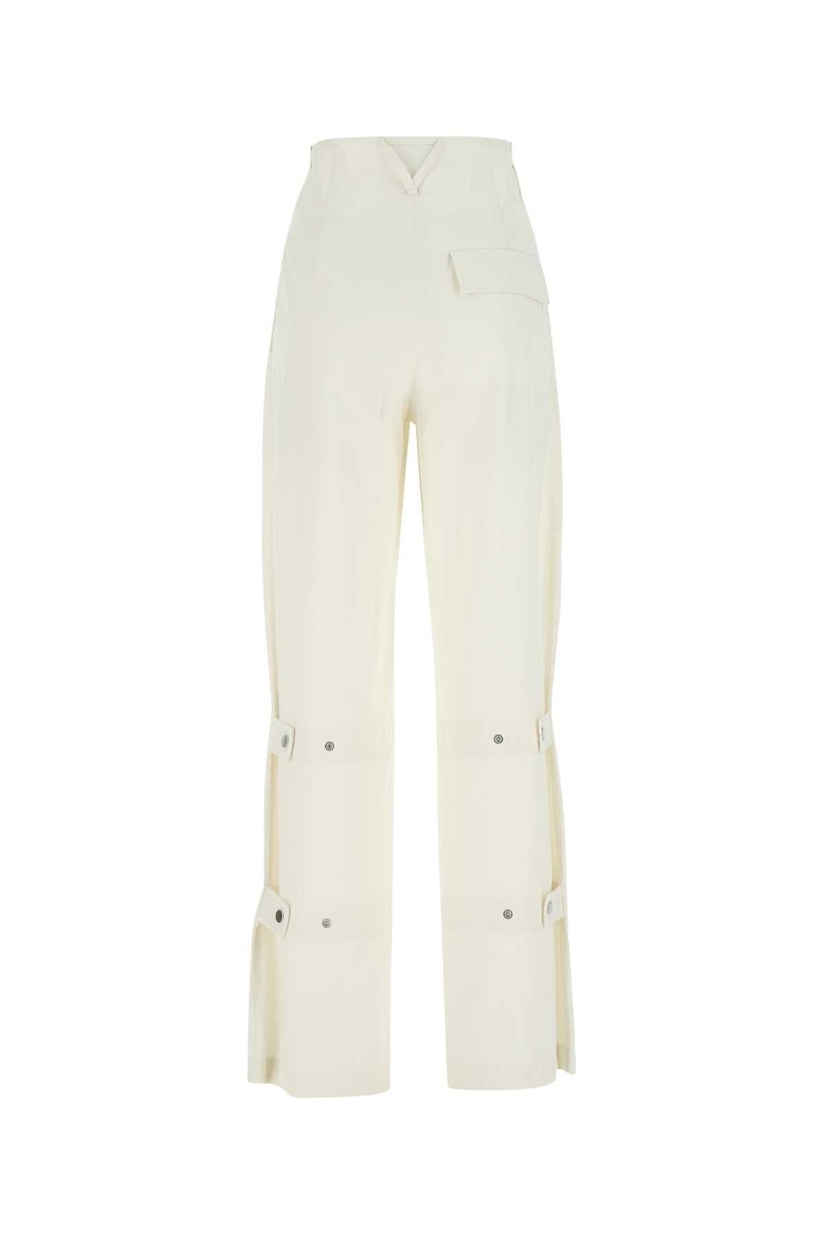 Bottega Veneta Women Ivory Cotton Wide-Leg Pant - 2