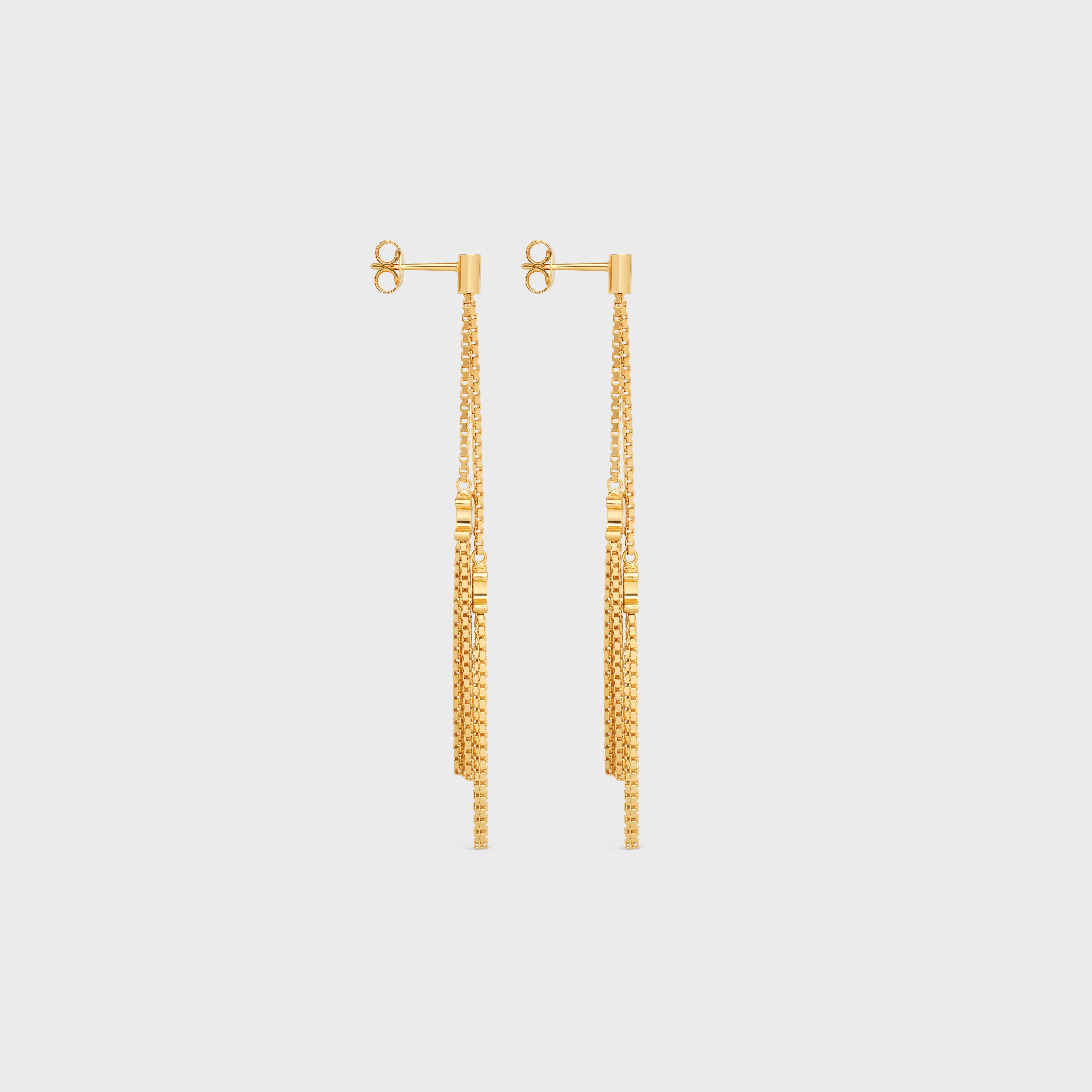 Triomphe Folk Pompon Earrings in Brass with Gold Finish - 3