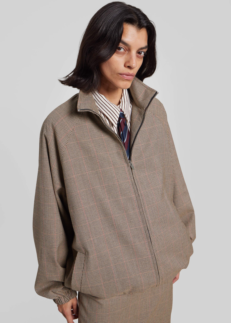 Baxter Houndstooth Track Jacket - Beige 4
