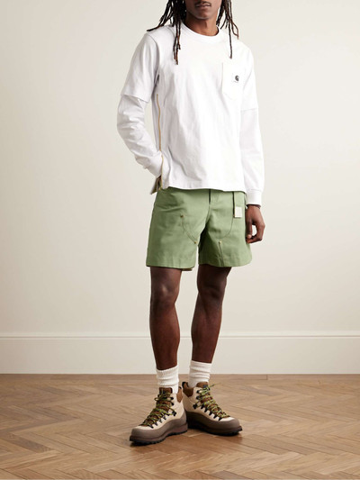 sacai + Carhartt WIP Wide-Leg Belted Cotton-Canvas Shorts outlook