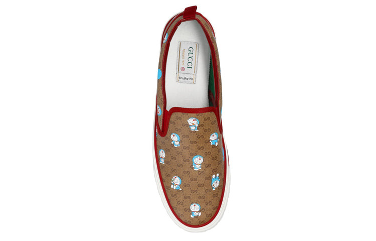 (WMNS) Gucci X DORAEMON GG Supreme Monogram Slip On 'New Cherry Red' 655035-2TU30-8968 - 3