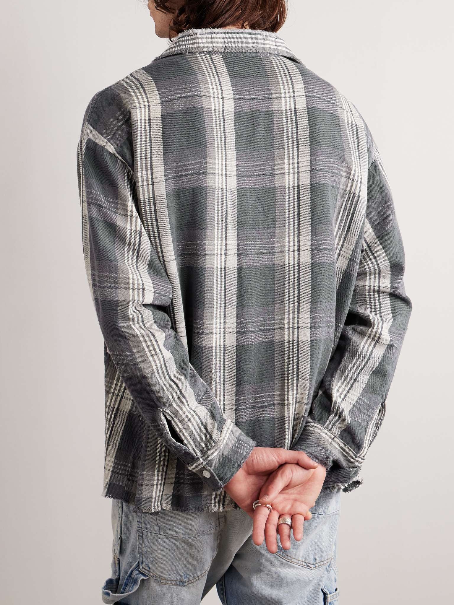 Distressed Checked Cotton-Flannel Shirt - 3