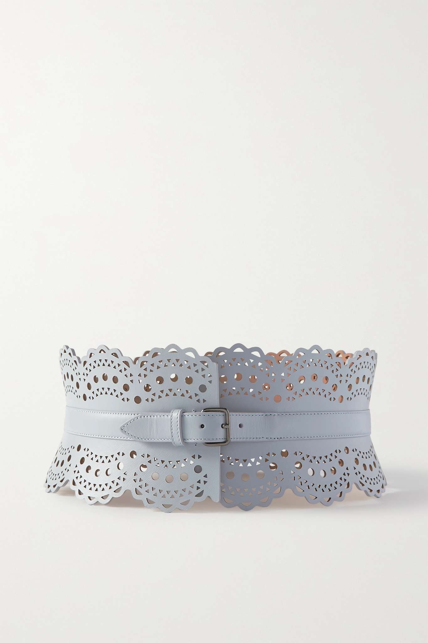 Laser-cut leather waist belt - 1