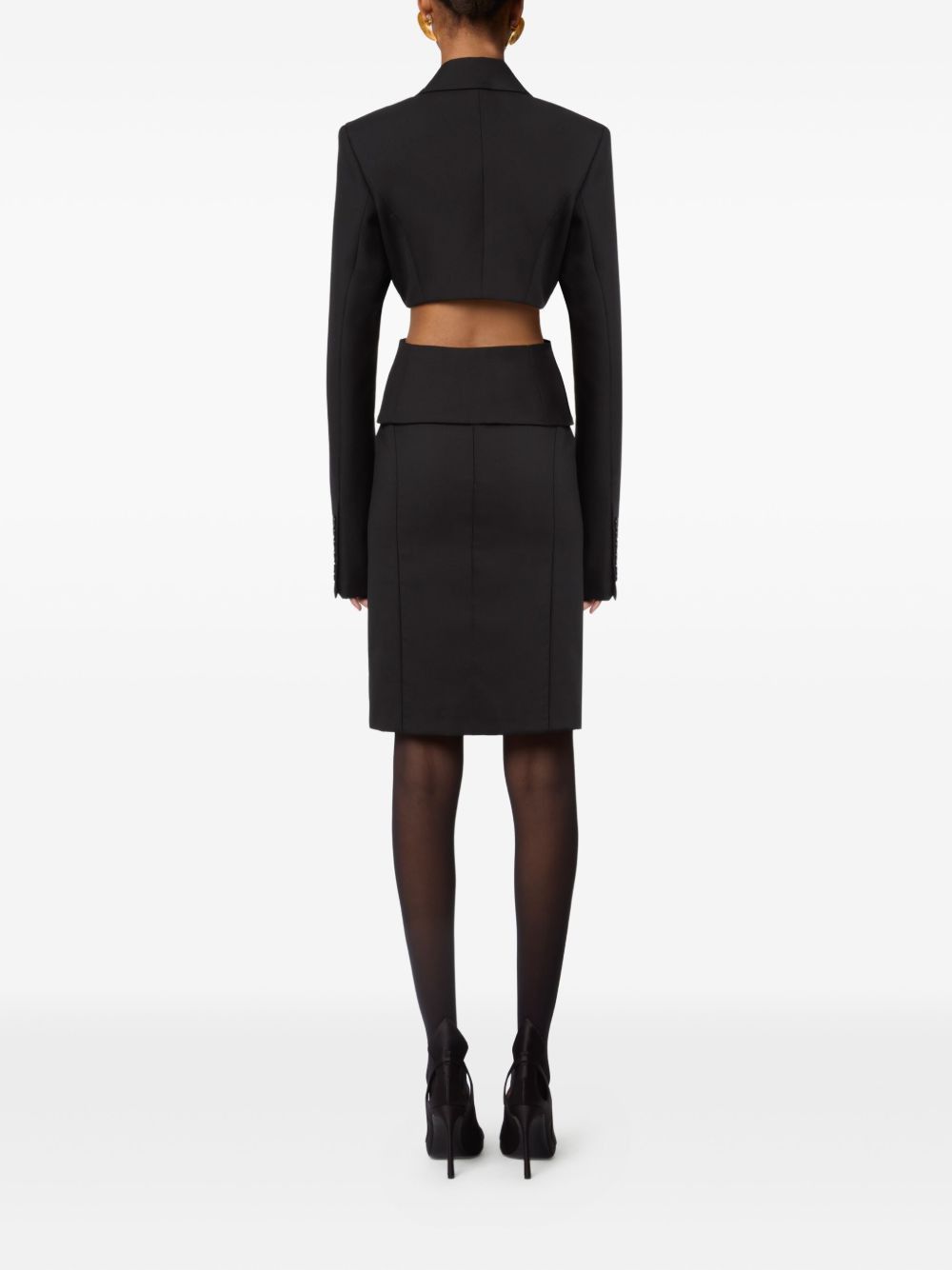 slit wool mini skirt - 4