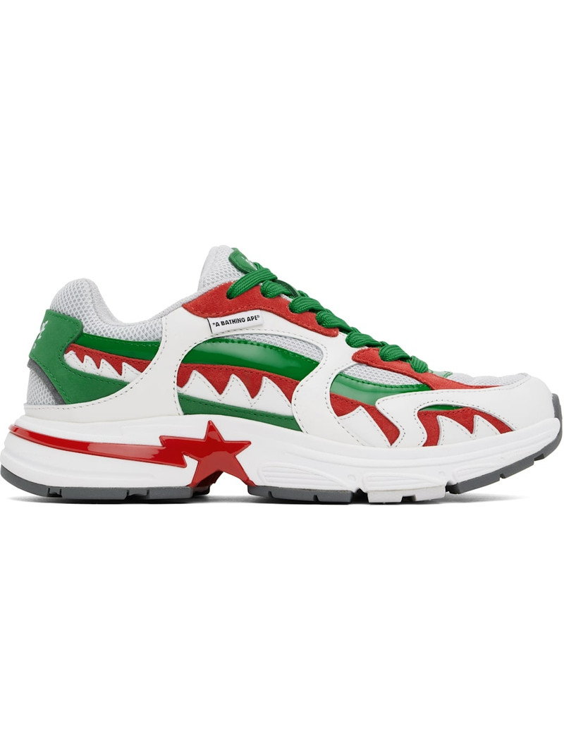 White & Green Shark STA Italy M1 Sneakers - 1