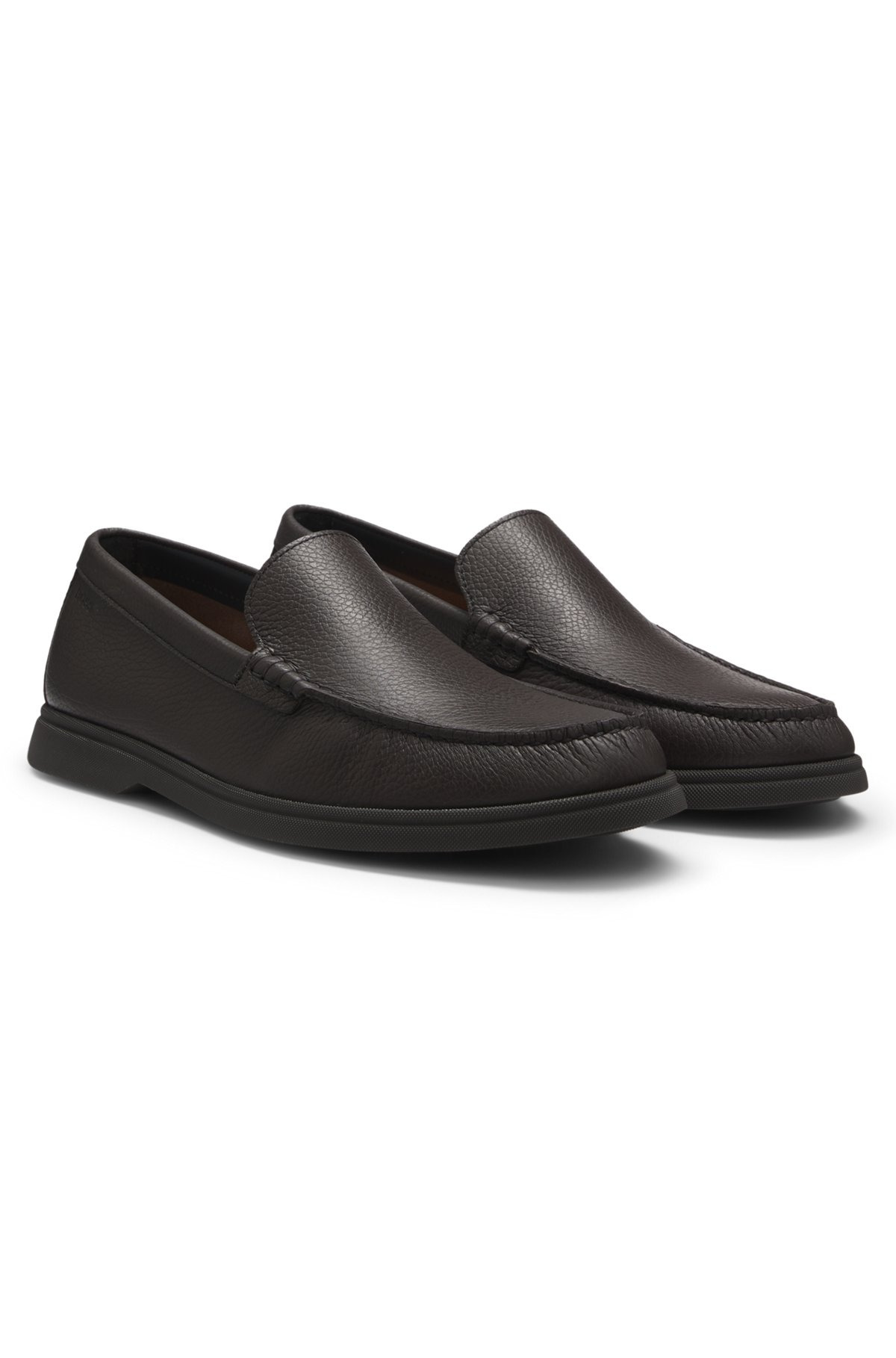 TUMBLED-LEATHER MOCCASINS WITH LOGO DETAIL - 2
