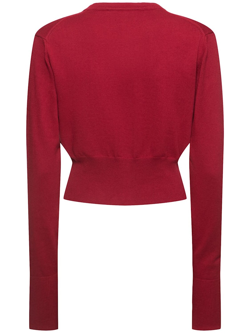 Bea cotton & cashmere knit crop cardigan - 3