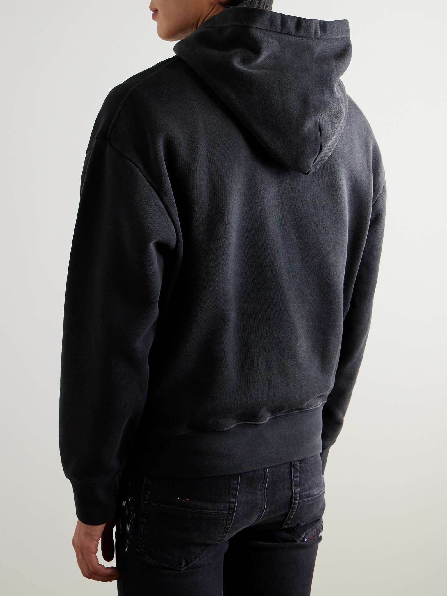 Distressed Logo-Print Cotton-Jersey Hoodie - 3