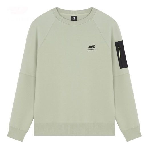 New Balance Men's New Balance Logo Printing Round Neck Pullover Green AMT21359-PGE - 1