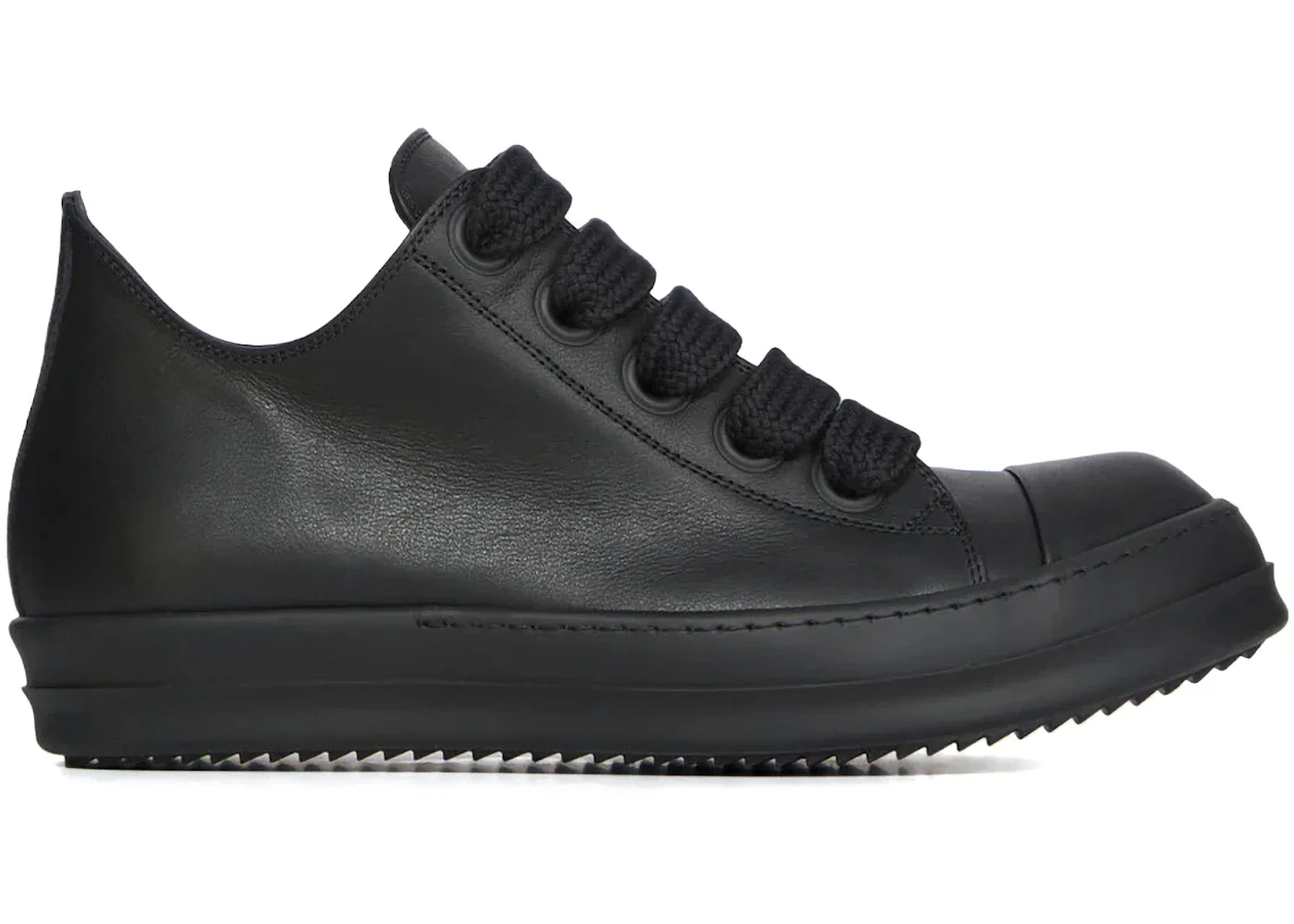 Rick Owens Jumbo Lace Low Sneakers All Black - 1