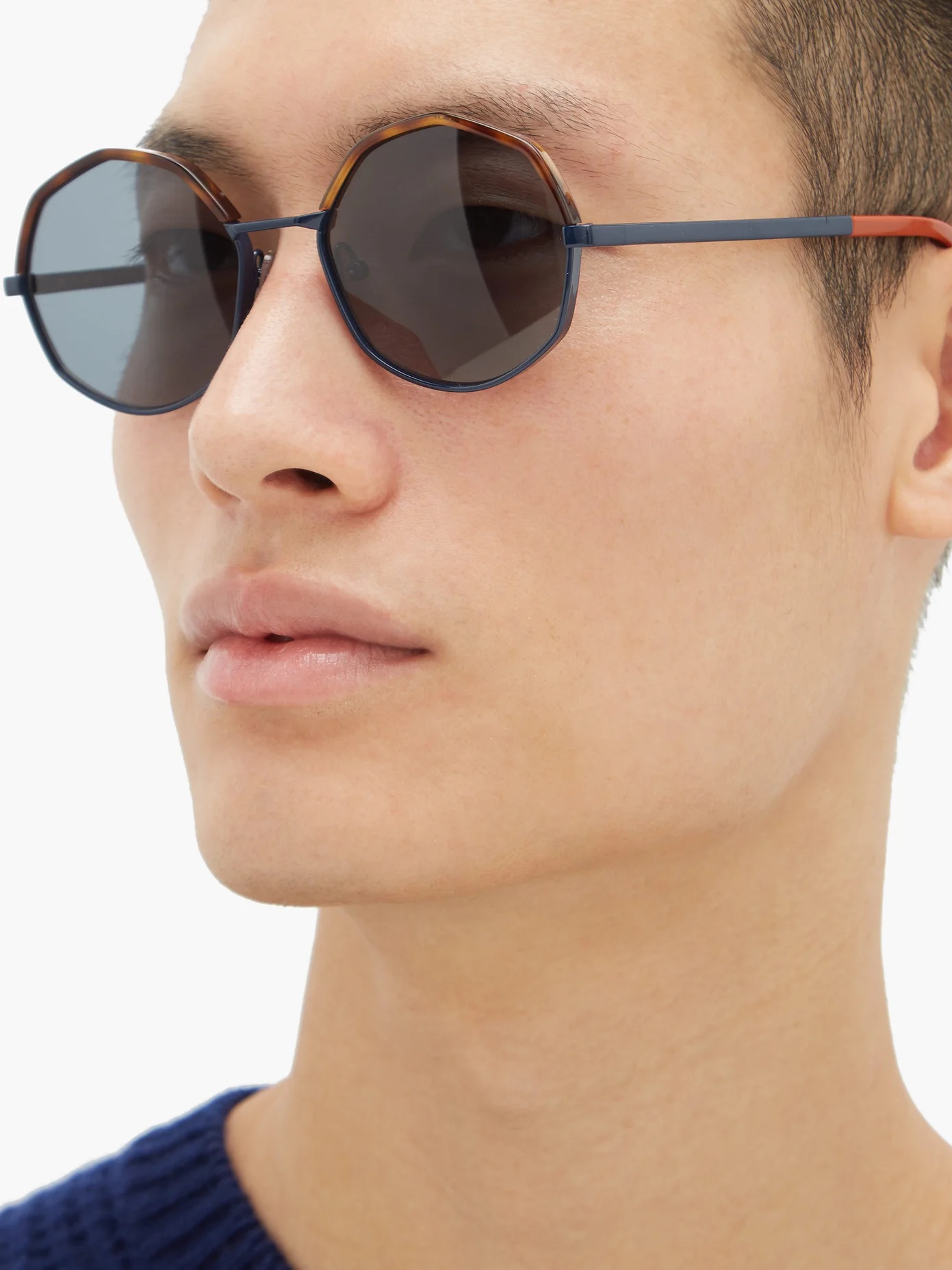 Round acetate and metal sunglasses - 3