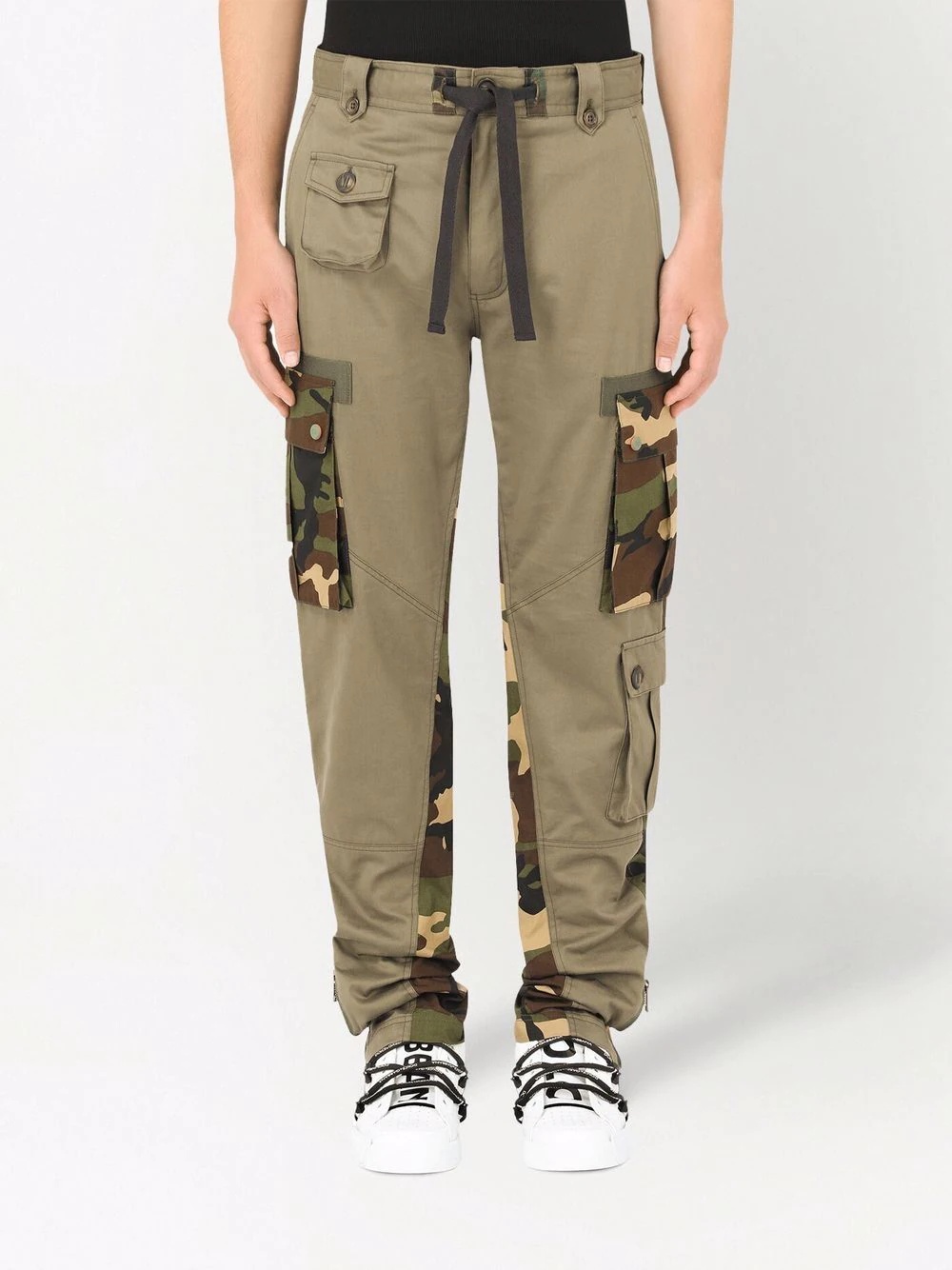 camouflage panelled trousers - 3