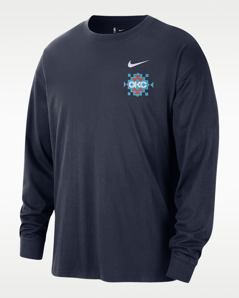 Oklahoma City Thunder Essential City Edition Men's Nike NBA Long-Sleeve T-Shirt 1