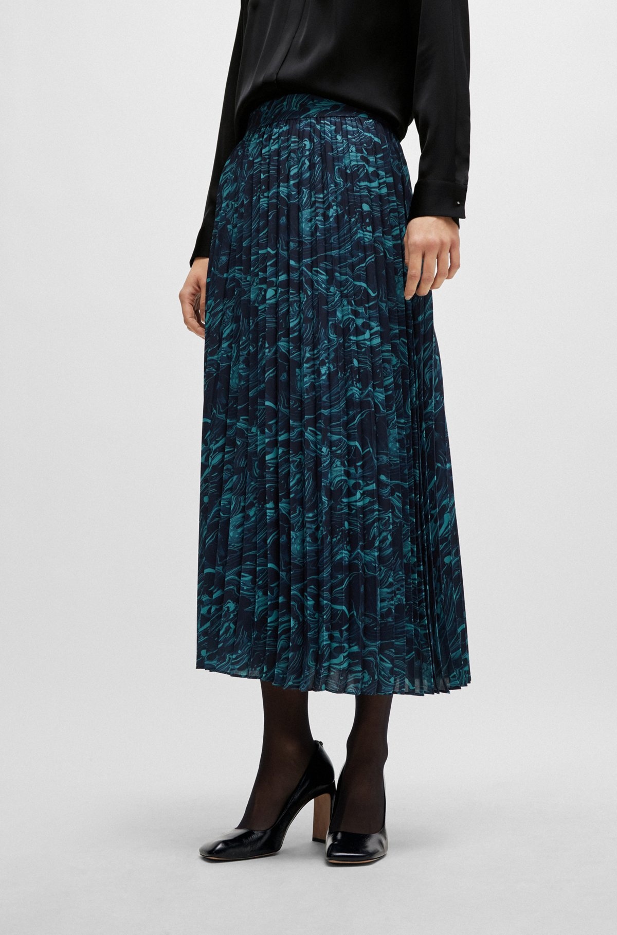 A-LINE PLISSÉ SKIRT IN REGULAR FIT WITH SEASONAL PRINT - 2