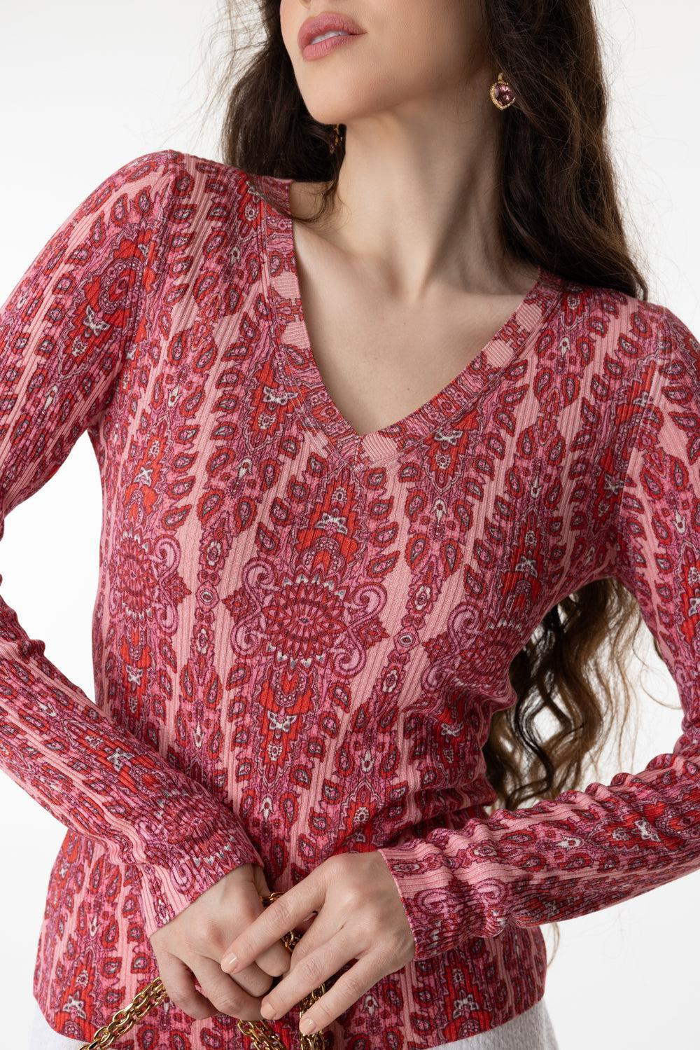 LONG SLEEVE VNECK SWEATER - 3