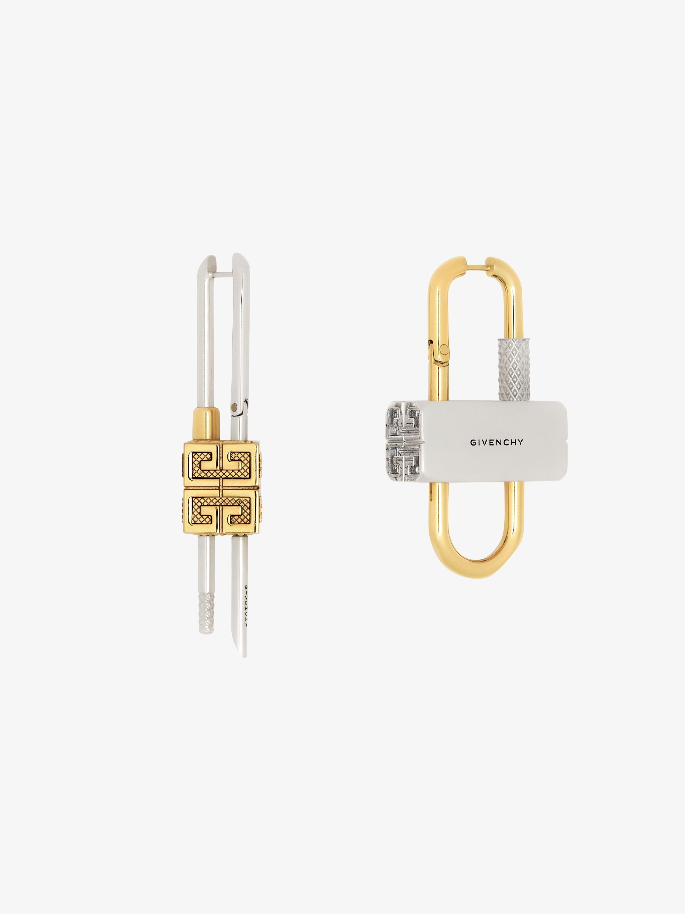Givenchy LOCK ASYMMETRICAL EARRINGS IN METAL | REVERSIBLE