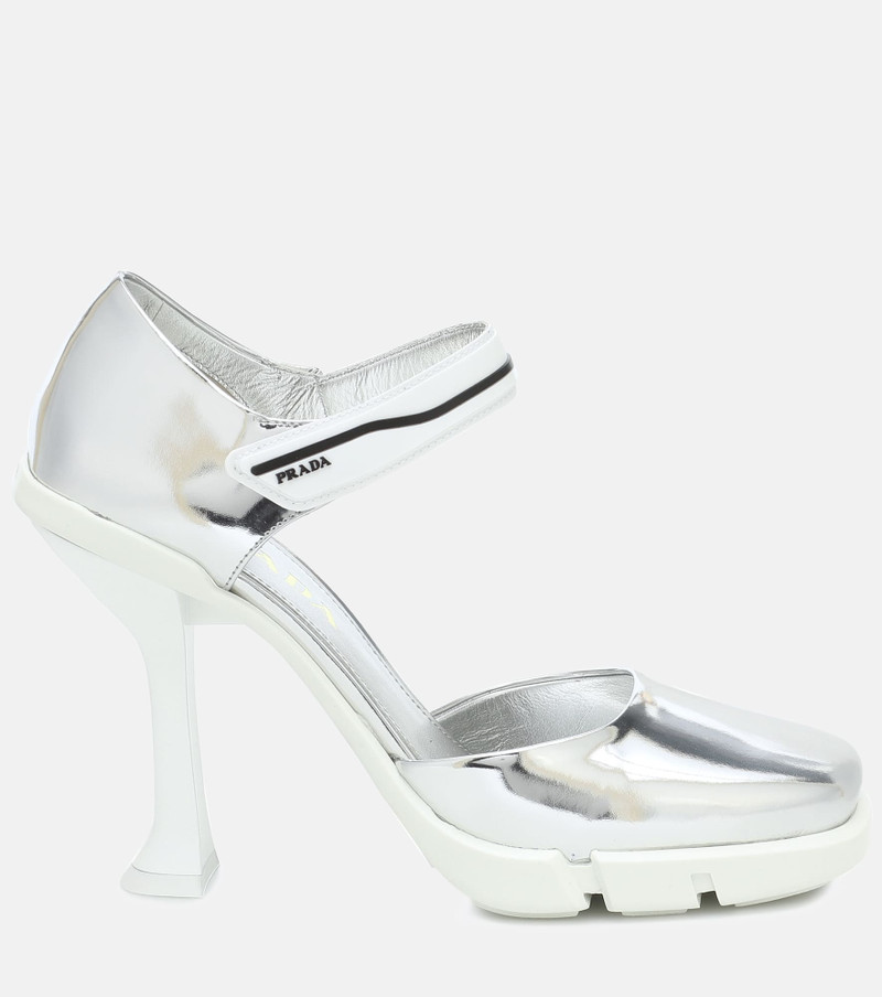 Prada Metallic leather pumps outlook