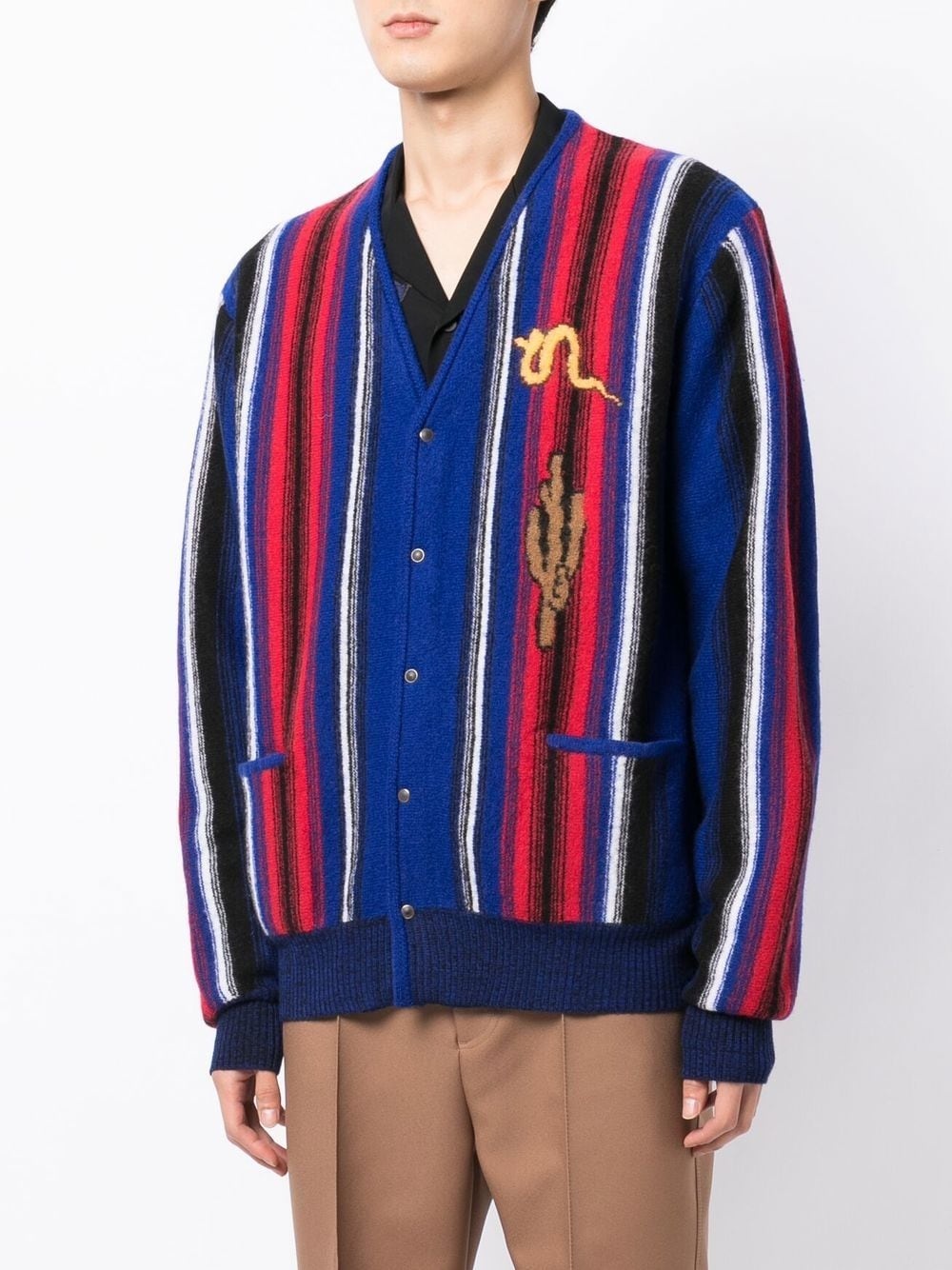 intarsia-knit V-neck cardigan - 3