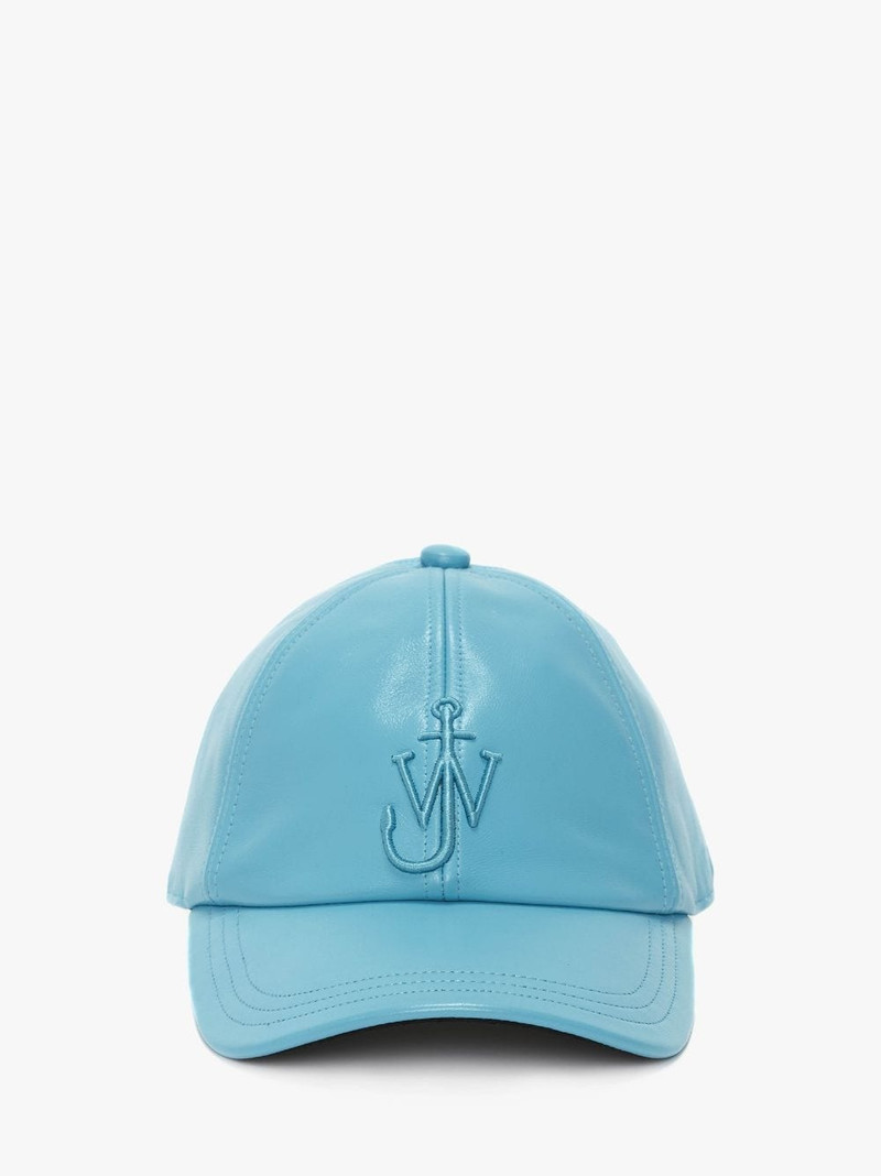 LEATHER BASEBALL CAP WITH ANCHOR LOGO 1