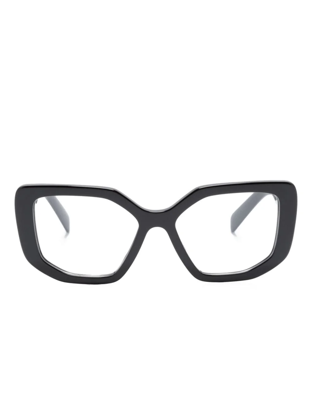 geometric-frame logo glasses - 1