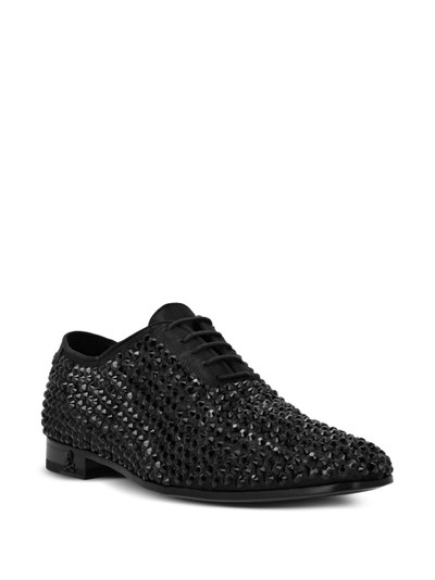 PHILIPP PLEIN crystal-embellished satin Oxford shoes outlook